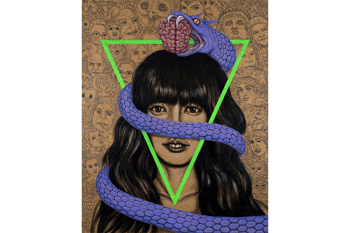 黃耀鋅　城市中的移動軌跡　60x48cm-複合媒材　2021